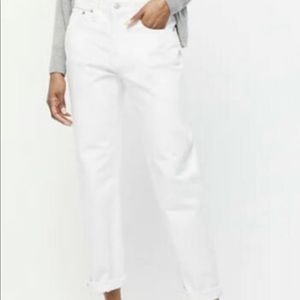 J.Crew Slouchy Boyfriend White Jeans